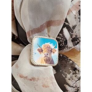 SLIDE Scarf Wild Rag Scarves Slide highland cow gift, bandana slide, western
